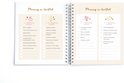 Twee pagina's uit een bruiloft planner met illustraties en checklists in het Nederlands.