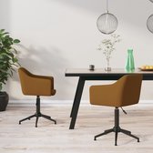 vidaXL Eetkamerstoelen draaibaar 2 st fluweel bruin