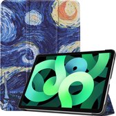 Hoes Geschikt voor iPad Air 2022 Hoes Luxe Hoesje Book Case - Hoesje Geschikt voor iPad Air 5 2022 Hoes Cover - Sterrenhemel