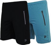 2-Pack Donnay Joggingshort - Sportshort - Heren - Maat M - Black/Vintage-blue