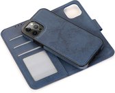 Mobiq - Magnetische 2-in-1 Wallet Case iPhone 12 / 12 Pro - donkerblauw