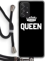 Case Company® - Samsung Galaxy A52s 5G hoesje met Koord - Queen zwart - Telefoonhoesje met Zwart Koord - Bescherming aan alle Kanten en Over de Schermrand