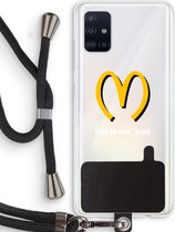 Case Company® - Samsung Galaxy A51 4G hoesje met Koord - I'm lovin' you - Telefoonhoesje met Zwart Koord - Bescherming aan alle Kanten en Over de Schermrand