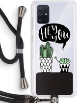 Case Company® - Samsung Galaxy A71 hoesje met Koord - Hey you cactus - Telefoonhoesje met Zwart Koord - Bescherming aan alle Kanten en Over de Schermrand