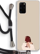 Case Company® - Samsung Galaxy S20 Plus hoesje met Koord - I drink wine - Telefoonhoesje met Zwart Koord - Bescherming aan alle Kanten en Over de Schermrand