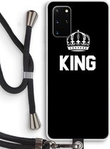 Case Company® - Samsung Galaxy S20 Plus hoesje met Koord - King zwart - Telefoonhoesje met Zwart Koord - Bescherming aan alle Kanten en Over de Schermrand