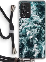 Case Company® - Samsung Galaxy A52 hoesje met Koord - Zee golf - Telefoonhoesje met Zwart Koord - Bescherming aan alle Kanten en Over de Schermrand