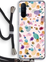 Case Company® - OnePlus Nord CE 5G hoesje met Koord - Terrazzo Memphis - Telefoonhoesje met Zwart Koord - Bescherming aan alle Kanten en Over de Schermrand