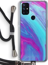 Case Company® - OnePlus Nord N10 5G hoesje met Koord - Zweverige regenboog - Telefoonhoesje met Zwart Koord - Bescherming aan alle Kanten en Over de Schermrand