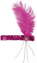hoofdband Flapper dames one size roze