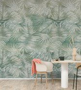 WallHaus - Jungle Behang Palm Leaves - Groen - 200cm x 280cm