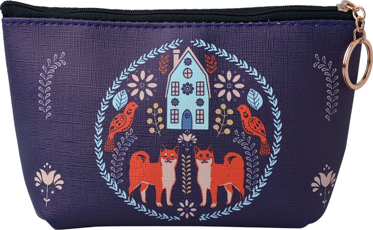 Juleeze Toilettas Dames 21x12 cm Paars Kunststof Vosjes