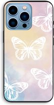 Case Company® - iPhone 13 Pro hoesje - White butterfly - Biologisch Afbreekbaar Telefoonhoesje - Bescherming alle Kanten en Schermrand
