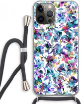 Case Company® - iPhone 12 Pro Max hoesje met Koord - Hibiscus Flowers - Telefoonhoesje met Zwart Koord - Extra Bescherming aan alle Kanten en Over de Schermrand