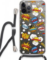 Case Company® - iPhone 13 Pro Max hoesje met Koord - Pow Smack - Telefoonhoesje met Zwart Koord - Extra Bescherming aan alle Kanten en Over de Schermrand