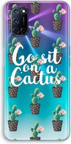 Case Company® - Oppo A52 hoesje - Cactus quote - Soft Cover Telefoonhoesje - Bescherming aan alle Kanten en Schermrand