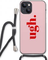 Case Company® - iPhone 13 hoesje met Koord - Ugh - Telefoonhoesje met Zwart Koord - Extra Bescherming aan alle Kanten en Over de Schermrand