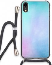 Case Company® - iPhone XR hoesje met Koord - Mist pastel - Telefoonhoesje met Zwart Koord - Extra Bescherming aan alle Kanten en Over de Schermrand