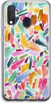 Case Company® - Samsung Galaxy A40 hoesje - Watercolor Brushstrokes - Soft Cover Telefoonhoesje - Bescherming aan alle Kanten en Schermrand