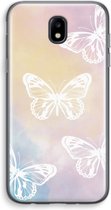 Case Company® - Samsung Galaxy J5 (2017) hoesje - White butterfly - Soft Cover Telefoonhoesje - Bescherming aan alle Kanten en Schermrand