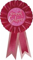 rozet ''Sweet sixteen'' roze 8 x 14,5 cm