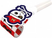 feesttoeters Piraten junior 30 cm papier rood/wit 8-delig