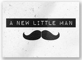 kaart Little Man 15 x 10,5 cm papier zwart/wit