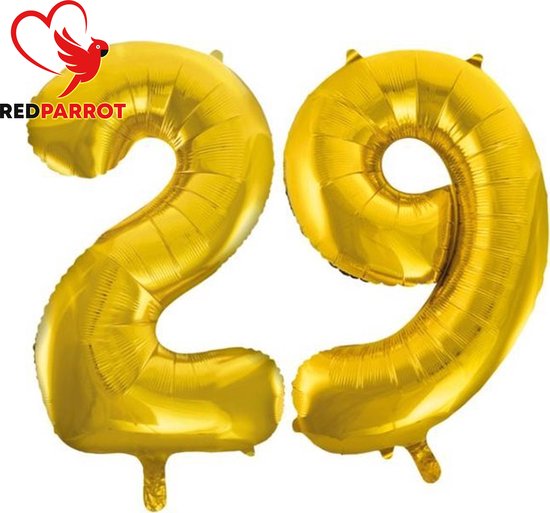 29 jaar | 81 CM XXL Ballon | verjaardag | verjaardagskado | Goud | Cijfer | Getal | Balon