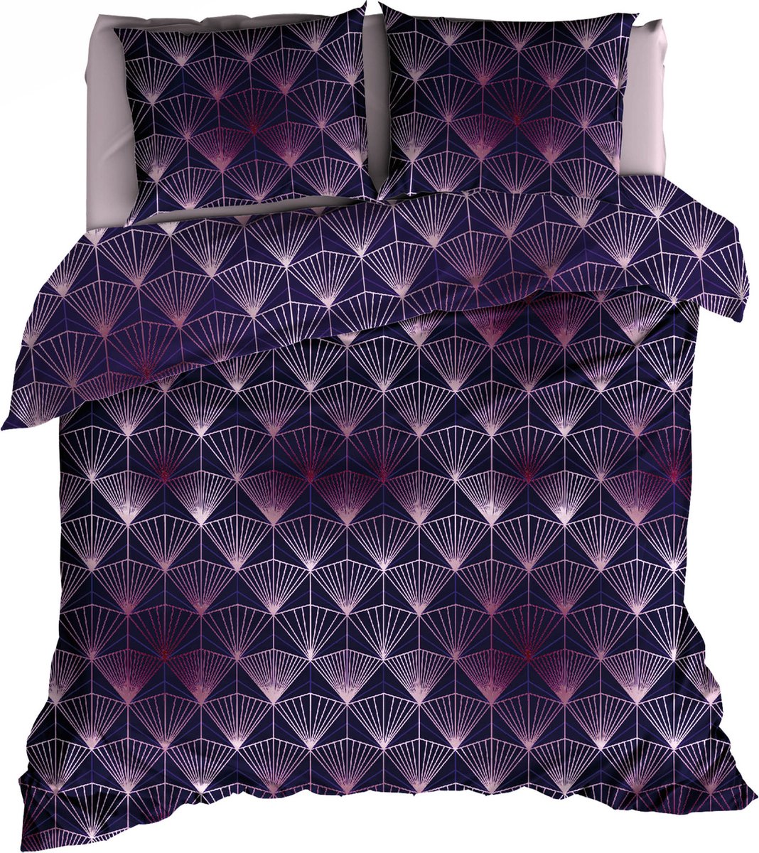 Satin d'Or Tiffany - Dekbedovertrek - Lits-jumeaux - 240x200/220 cm + 2 kussenslopen 60x70 cm - Marine