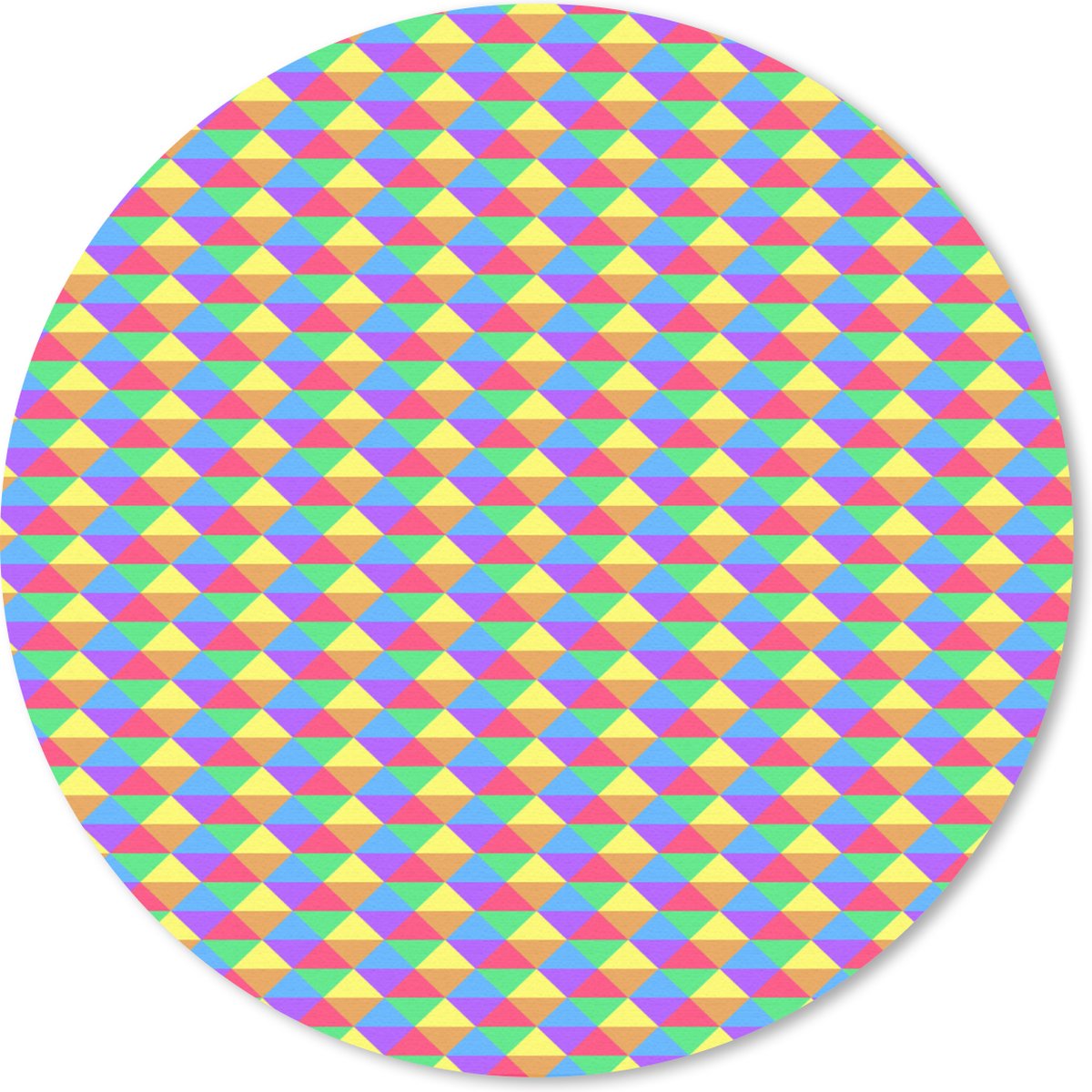 Muismat rond 40x40 cm - Mousepad Hexagon - Regenboog - Patroon - Ronde muismatten