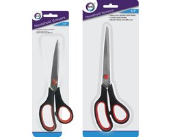 Goede kwaliteit Huishoud/keuken scharen set 2x stuks metaal/kunststof 19 en 24 cm