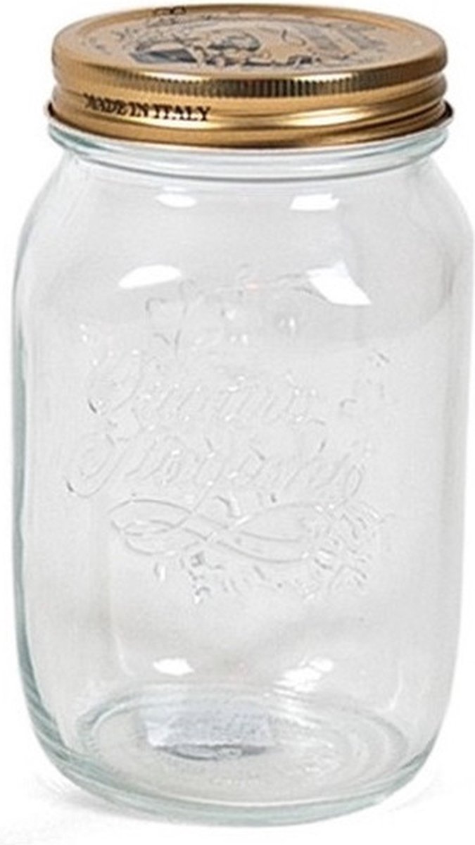 Bormioli Rocco keuken voorraadpotten - met schroefdop - glas - 1 liter - 10 x 18 cm - weckpotten