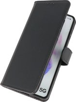 Echt Lederen Book Case Hoesje - Leren Portemonnee Telefoonhoesje - Geschikt voor Samsung Galaxy S21 - Zwart