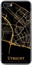 Geschikt voor iPhone SE 2020 hoesje - Utrecht - Stadskaart - Goud - Siliconen Telefoonhoesje