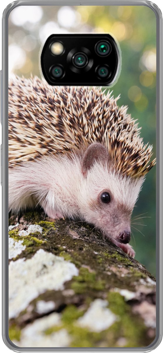 Telefoonhoesje Geschikt voor Xiaomi Geschikt voor Poco X3 NFC hoesje - Baby - Egel - Boom - Siliconen Telefoonhoesje Telefoonhoesje