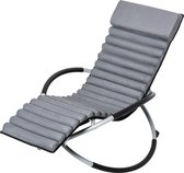 Outsunny Chaise à bascule chaise de jardin ergonomique chaise longue à bascule Texteline sphérique gris 84A-159