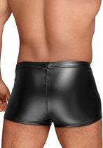 Wetlook shorts with PVC pleats - Black - Maat XL