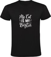 My Cat Is My Bestie | Heren T-shirt | Zwart | Mijn Kat is mijn beste vriend | Kater | Poes | Huisdier | Dierendag