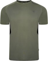 Het Dare2B Peerless II T-shirt met korte mouwen - heren - Q-Wic Plus - lichtgewicht - Vaalgroen