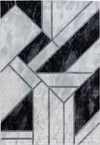 Laagpolig vloerkleed Woonkamerkleed Marble Pattern Abstract Pattern Silver Lines