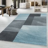Woonkamer vloerkleed Laagpolig tapijt abstract patroon postcode Blauwe zachte pool