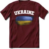 Oekraine vlag T-Shirt | Dames - Heren – Unisex Kleding | Ukraine support shirt | Tshirt Met Print - Burgundy - M