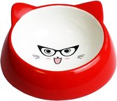 Happy Pet Kattenvoerbak 15 X 15 X 7 Cm Keramiek Wit/rood