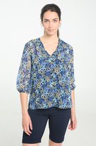 Cassis Dames Cassis - Blouse met letterprint en lurex - Blouse - Maat 42