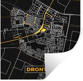 Stickers muraux - Dronten - Black and Gold et Or - Plan de la ville - Carte - Plan d'étage - 100x100 cm - Feuille adhésive XXL