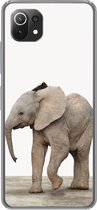 Geschikt voor Xiaomi Mi 11 Lite hoesje - Baby olifant - Dieren - Olifant - Kinderen - Meiden - Jongens - Siliconen Telefoonhoesje