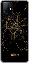 Telefoonhoesje Geschikt voor Xiaomi 11T Pro hoesje - Köln - Kaart - Goud - Siliconen Telefoonhoesje