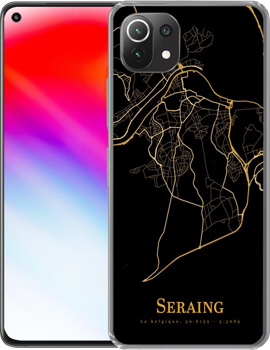 Coque Xiaomi 11T - Seraing - Carte - Or - Coque de téléphone en Siliconen