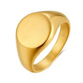 Twice As Nice Ring in goudkleurig edelstaal, zegel ring, mat  52