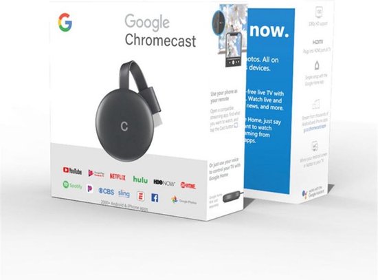 Google Chromecast - media streamer – Full HD HDMI – 1080i – 4K – media  player – iOs | bol.com